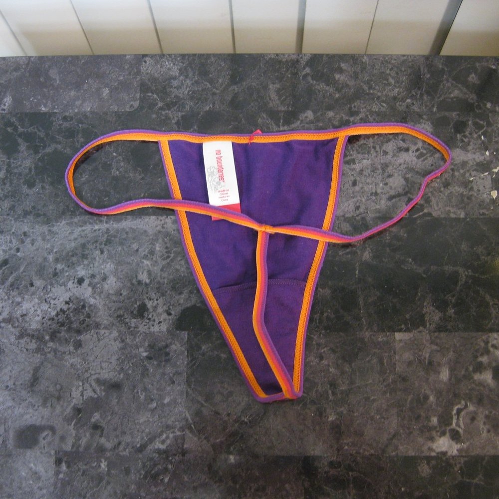 NWOT No Boundaries purple orange I Love Surf thong 4 - Picture 4 of 5